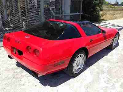 1993 VETTE LT-1 TARGA COUPE *FLORIDA EXCLUSIVE* RED ON BLACK -SUPER LOW MILES-, image 5