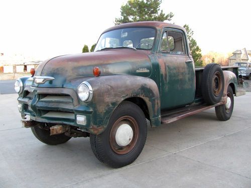 1954 chevrolet 3800 5 window pickup truck barn find nice original cond. rat rod