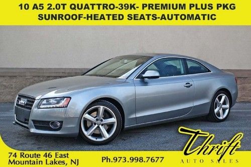 10 a5 2.0t quattro-39k- premium plus pkg-sunroof-heated seats-automatic