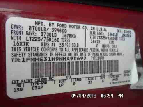 1992 ford e350 club wagon 7 pass van......85k orig miles...1 ton..above average, image 19