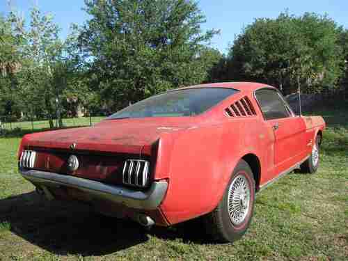 1966 Ford Mustang 2 + 2 Fastback Orig Candy Apple Red Paint Solid Body, image 3