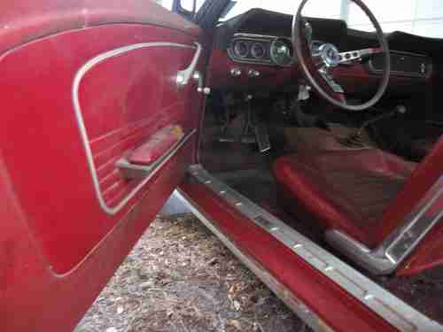 1966 Ford Mustang 2 + 2 Fastback Orig Candy Apple Red Paint Solid Body, image 19