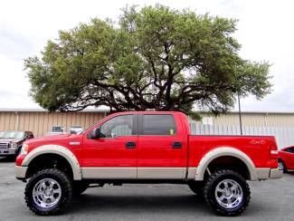 Red lariat 5.4l v8 4x4 lifted memory heated seats navigation pro comp sirius nav