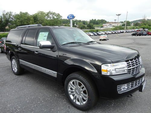 New 2012 lincoln navigator l 4x4 nav dvd headrest roof loaded black on black 4wd