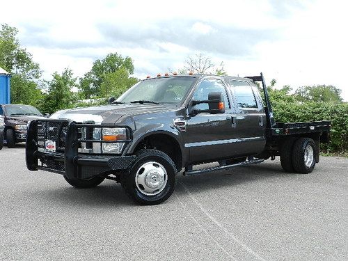 2008 ford f350 xlt 4x4 6.4l power stroke turbo diesel  crew cab flat bed dually