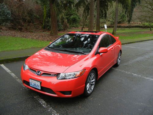 2008 rallye red honda civic si coupe 2-door 2.0l manual hfp brakes