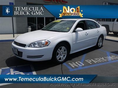 Chevrolet impala lt low miles 4dr sedan automatic 3.6l v6 vvt white - we finance