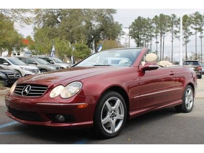 Clk500 convertible 5.0l v8 multizone climate 17" amg wheels harman kardon 6 disc