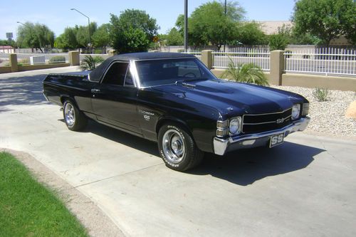 1971 el camino ss 454 clone cowl gm induction hood buckets console gauges black