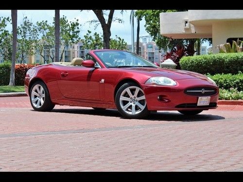 2007 jaguar xk convertible red over tan nav sound pkg bluetooth