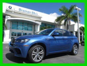 12 certified monte carlo blue x-6 m 4.4l v8 awd suv *piano black trim *head-up