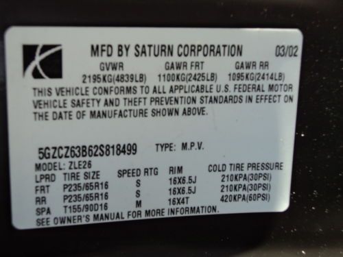 2002 03 04 01 00 SATURN VUE AWD 4X4 1OWN NON SMOKER ONLY 52K MILES NO RESERVE!!!, image 42