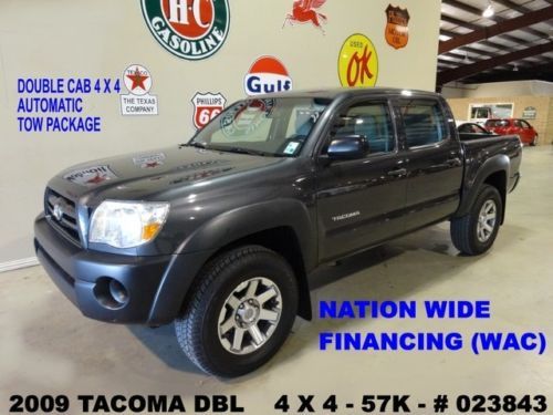 2009 tacoma doublecab 4x4,v6,cloth,tow package,17in wheels,57k,we finance!!
