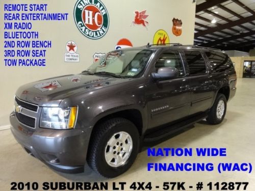 2010 suburban lt 4x4,remote start,rear dvd,lth,bose,b/t,17in whls,57k,we finance