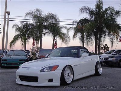 Honda s2000 convertible clean carfax bbs wheels staggered lowered stanced s2k fl