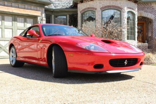 2002 ferrari 575 m maranello recent service corsa red over beige low miles