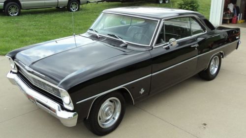 1966 chevy ii nova - black on black 2 door hardtop-  v8 &#039;66-     50+ photos