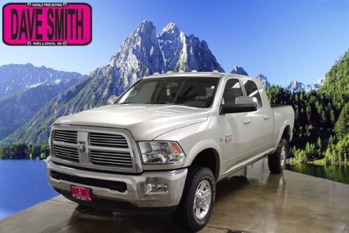 10 ram 3500 laramie mega cab 4x4 diesel heated leather seats dvd bed liner