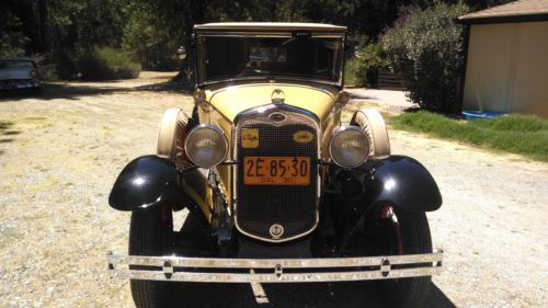 1930 ford model a cabriolet yellow