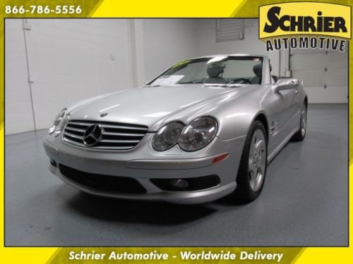 05 mercedes-benz sl 500 amg silver rwd hard top auto dual climate heated leather