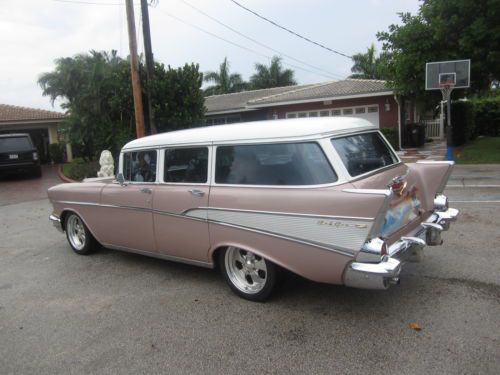 1957 chevrolet bel air wagon restomod fuel injected vertek motor restored  look