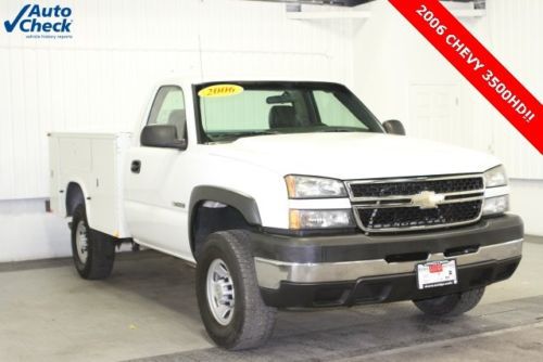 Used 06 chevy 3500hd regular cab knaphiede utility box 6.0l v8 auto work truck