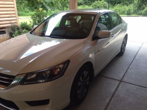 2013 honda accord lx, white ext., tan leather interior