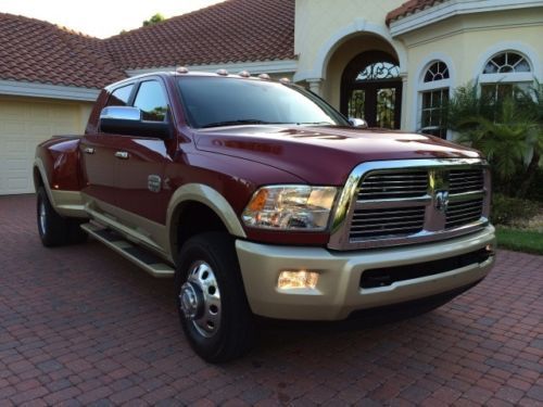 2012 ram 3500 laramie longhorn mega cab 4x4 dually truck 1-owner loaded