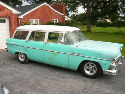 1955 ford country sedan 4 door wagon ratrod restomod 302 v-8 srod overdrive