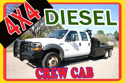 2005 ford f550 xl crew cab flatbed 4x4 v8 diesel rear dually manuel trans f-550