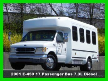 2001 ford e450 cutaway van 17 passenger bus drw 7.3l powerstroke diesel cloth