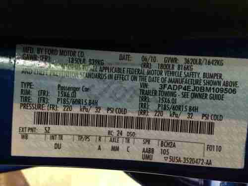 2011 Ford Fiesta S Sedan 4-Door 1.6L, US $9,000.00, image 6