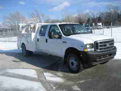 2002 Ford F-450 Crew Cab Utility/Crane Truck, image 2