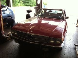1973 Mercedes 450SL, Red w/ Classic Euro Bumpers being restored, image 16