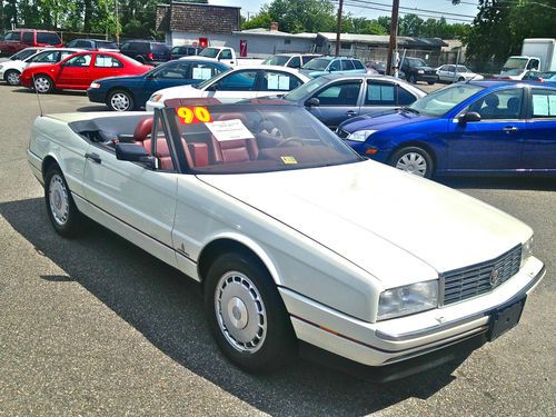 1990 cadillac allante coupe convertible, pearl white, w/ both hard and soft tops