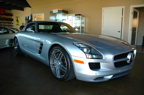 2011 mercedes benz sls amg  low miles - silver with black interior certified!