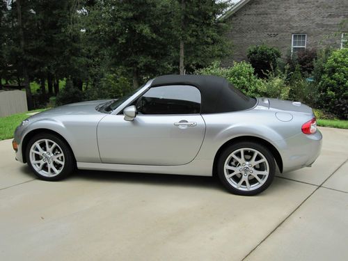 2013 mazda miata grand touring soft top convetible top liquid silver like new