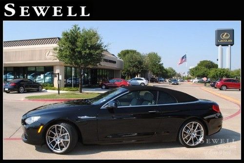 12 black bmw 650i convertable premium one owner low miles heated leather navi