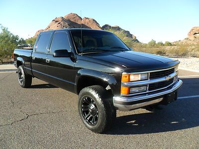 1999 chevrolet 2500 crew cab 4x4 short bed arizona truck! no rust! clean!