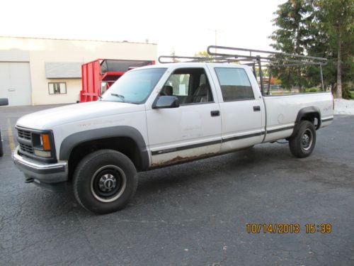 1998 chevrolet 1 ton ck 3500 4wd crew cab with tail gate and ladder rack 5.7 v8