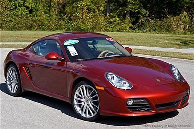 Mint 2012 porsche cayman s w/6 speed manual ruby red w/sand beige leather