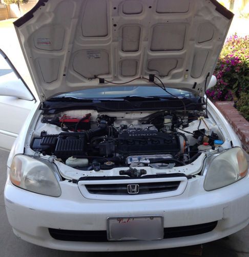 1998 Honda Civic EX White coupe 2 door stock / Clean / Gas saver, image 9