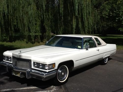 1975 cadillac deville base coupe 2-door 8.2l tripple white 37k miles mint!