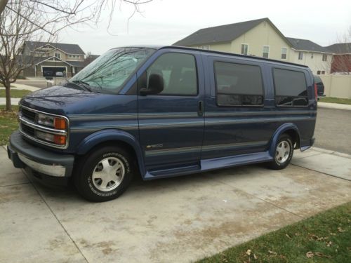 Metallic adriatic blue, van, chevy, 1996, custom, conversion