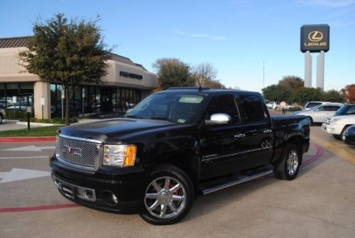 08 black sierra denali crew cab 4x4 navi leather sunroof dvd chrome one owner