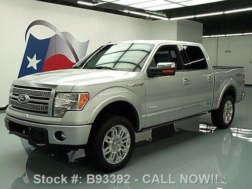 2012 ford f-150 platinum ecoboost 4x4 sunroof nav 23k! texas direct auto