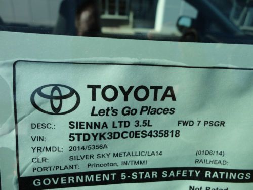 New 2014 Sienna Limited FWD Navigation Dual Sunroof DVD TV Silver Sky Metallic, US $42,500.00, image 15