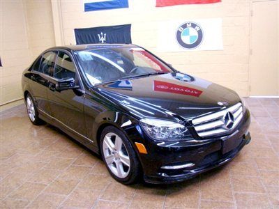 2011 mercedes c300 4matic black on black heated seats sunroof only 21k miles wty