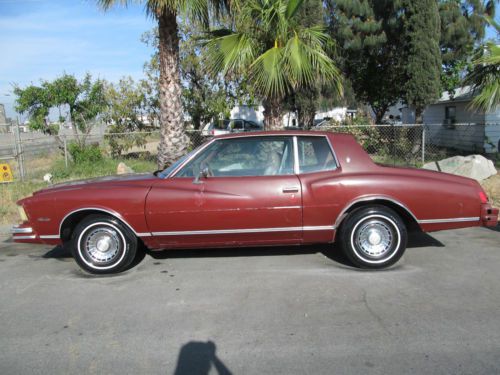 1978 chevrolet monte carlo 305 solid running project, clean title california car
