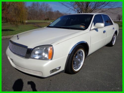 2005 cadillac deville v-8  clean carfax white leather sunroof no reserve auction